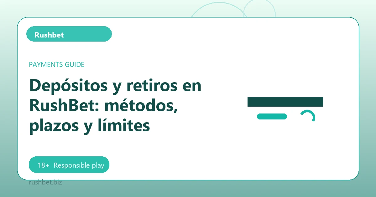 Depósitos y retiros en RushBet: métodos, plazos y límites - Rushbet guide
