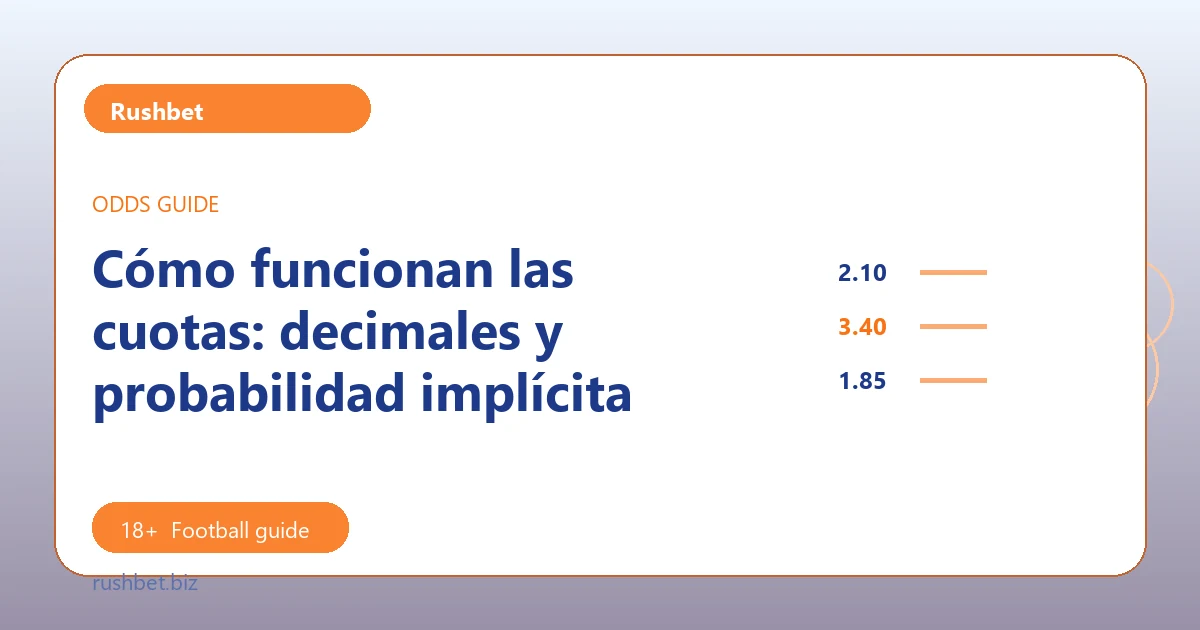 Cómo funcionan las cuotas: decimales y probabilidad implícita - Rushbet football guide
